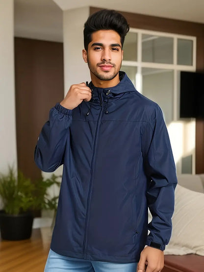 Men's casual waterproof lightweight windbreaker jacket