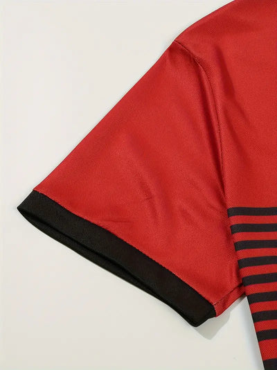 Men’s Polo Shirt - Slim Fit - Striped Design - Short Sleeve Casual Wear