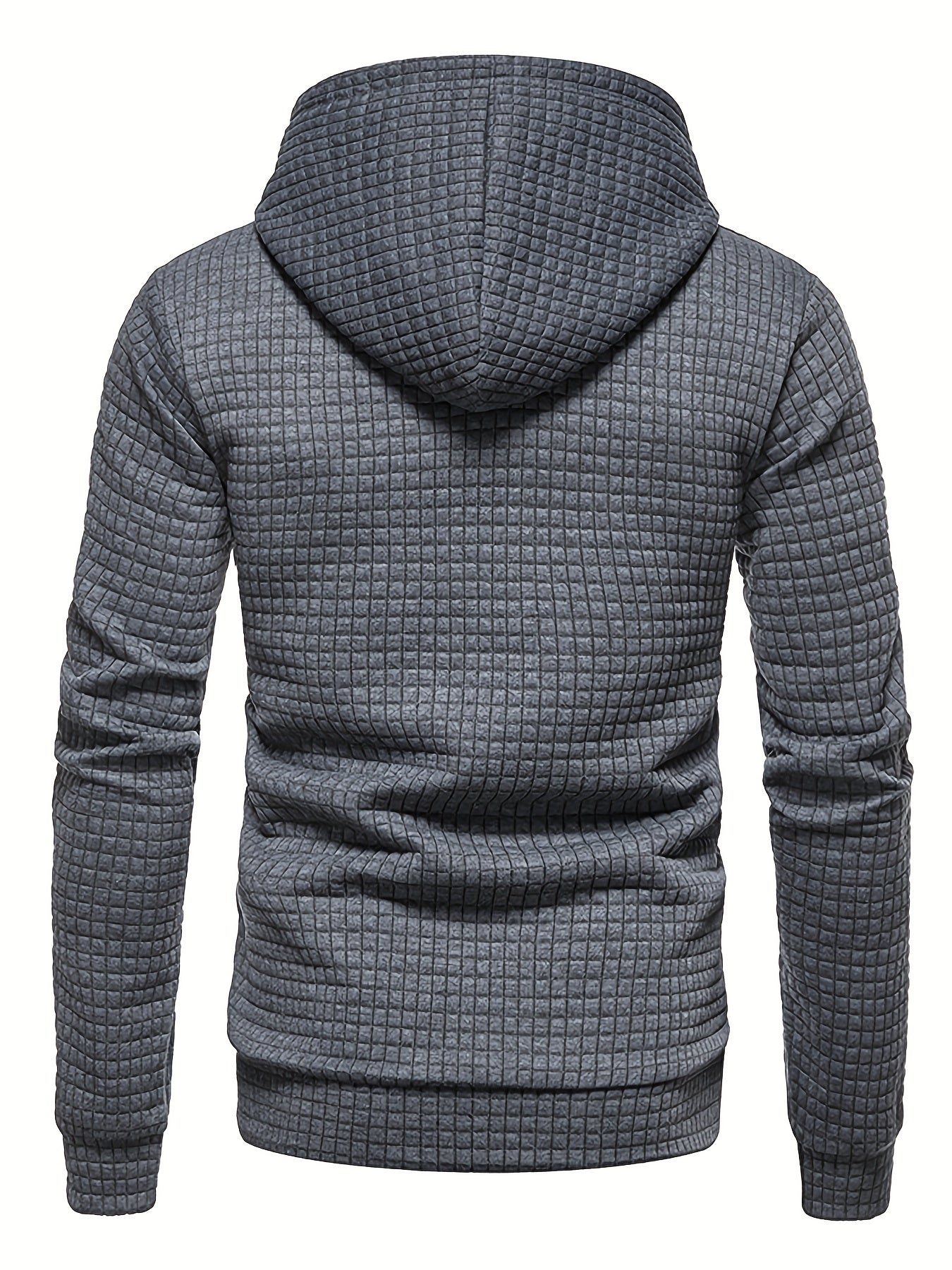 Men’s Quilted Hoodie - Regular Fit - Pullover Style - Drawstring Hood Casual Wear