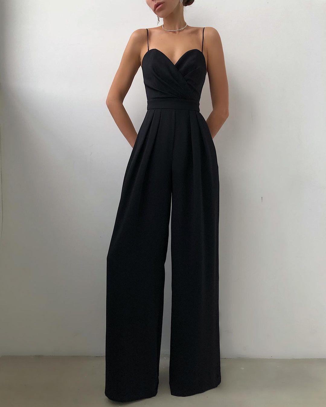 Women's High-Waist Spaghetti Strap Jumpsuit