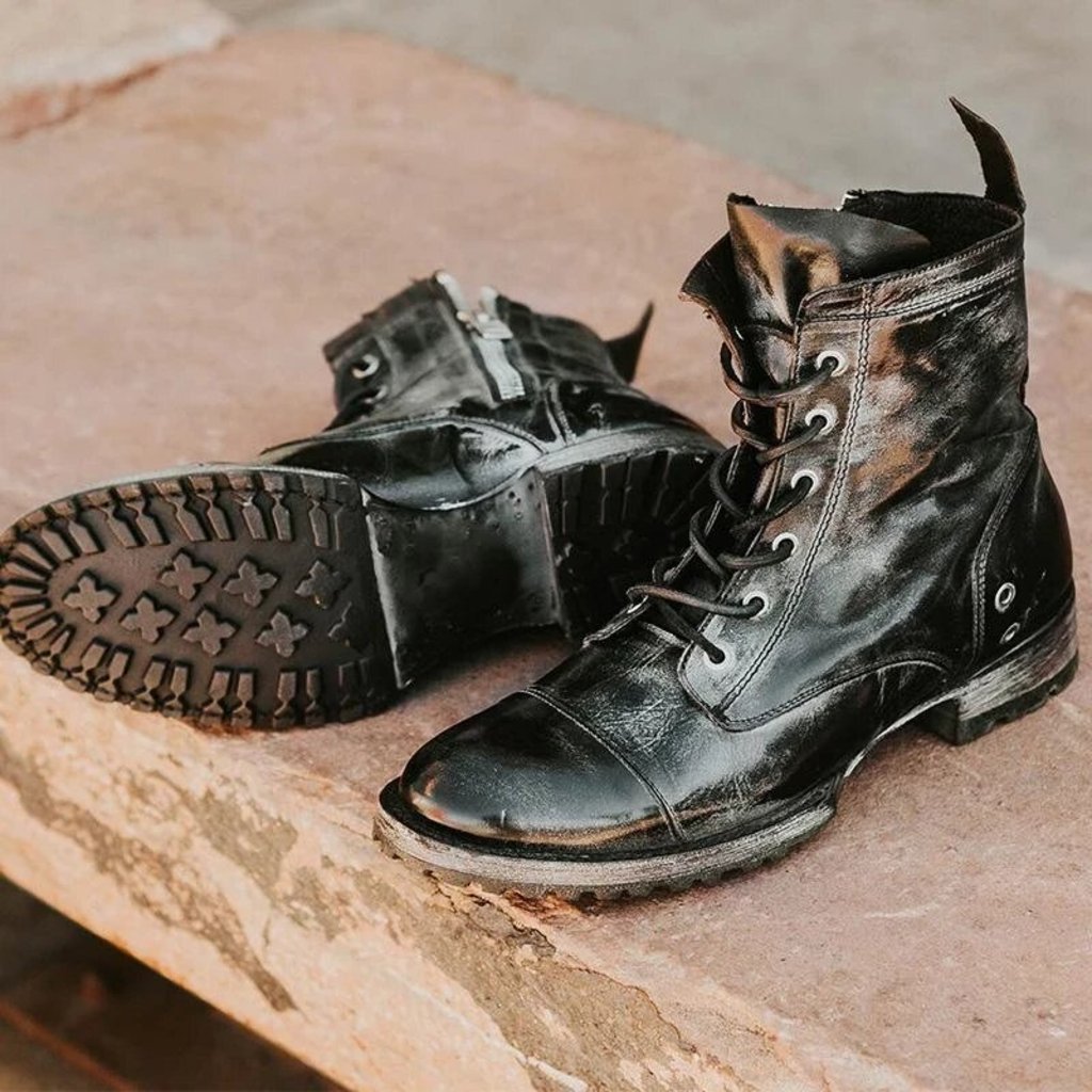Men’s Ankle Boots – Leather Uppers – Rugged Sole – Lace-Up Structured Fit