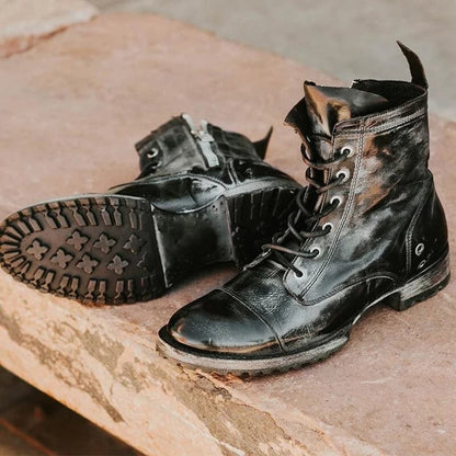 Men’s Ankle Boots – Leather Uppers – Rugged Sole – Lace-Up Structured Fit