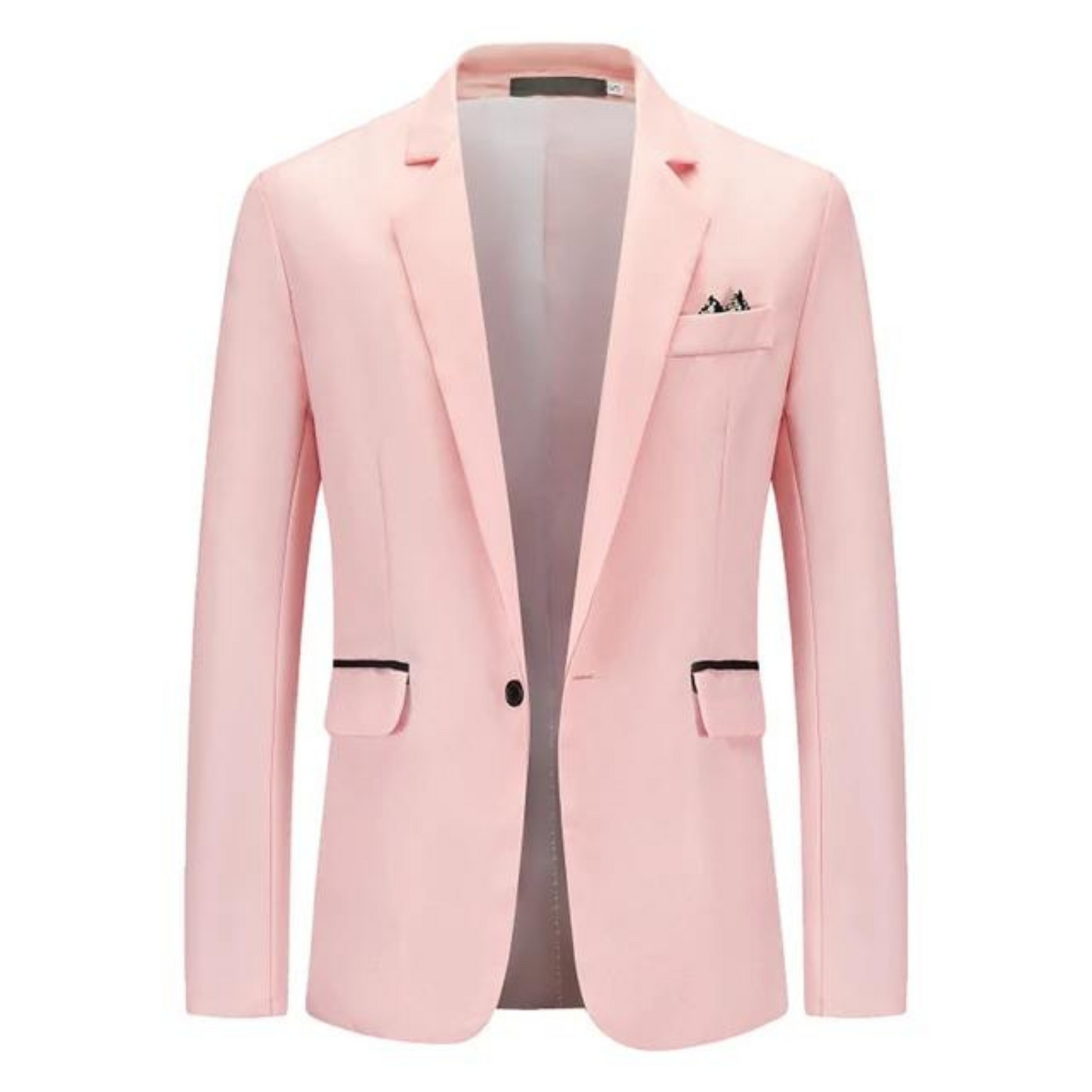 Men's Blazer – Tailored Slim Fit – Breathable Blend – Single Button – Flap Pockets