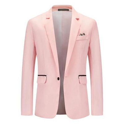 Men's Blazer – Tailored Slim Fit – Breathable Blend – Single Button – Flap Pockets