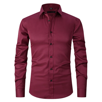 Men's slim fit shirt with contrast buttons long sleeves