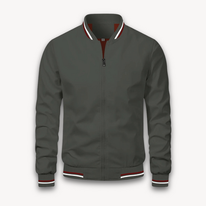 Men’s Bomber Jacket – Lightweight Zip-Up – Relaxed Fit – Ribbed Trim – Sporty Style