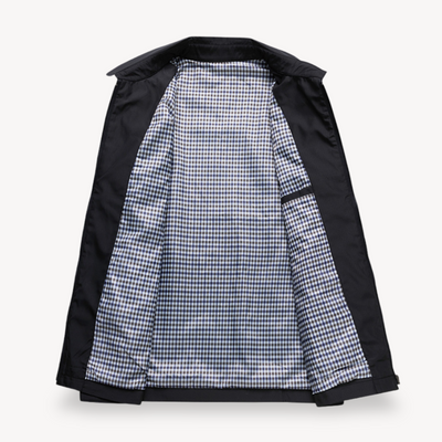 Men’s Lightweight Jacket – Tailored Fit – Breathable Fabric – Zip Front – Shirt Collar
