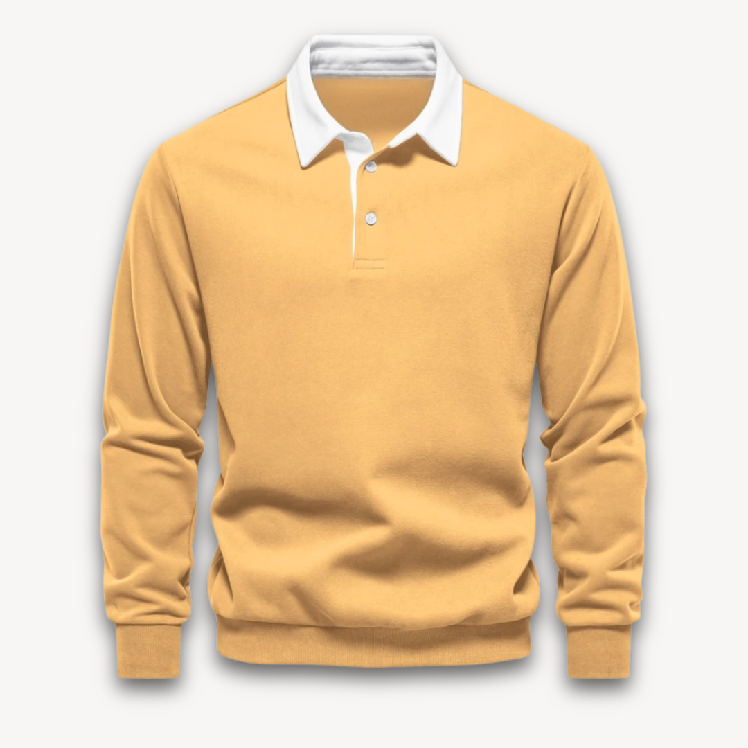 Men’s Polo Sweater – Soft Fabric – Regular Fit – Long Sleeve Knit Casual Top
