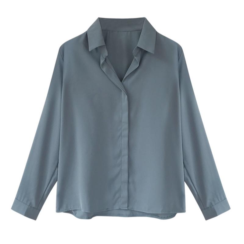 Women's Long Sleeve Chiffon Blouse Elegant Shirt