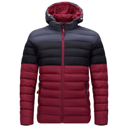 Men's waterproof padded jacket with gradient color