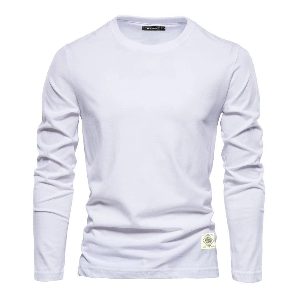 Men's solid color long sleeve shirt