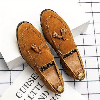 Men's Brown Leather Tassel Loafers