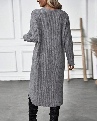 Solid Color Midi Dress in Soft Fabric for Everyday Wear