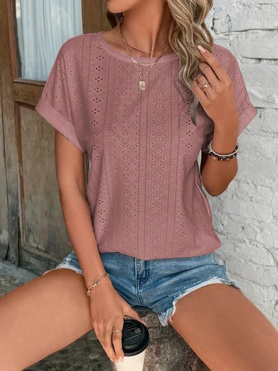 Women's Cotton Broderie Long-Sleeve Blouse