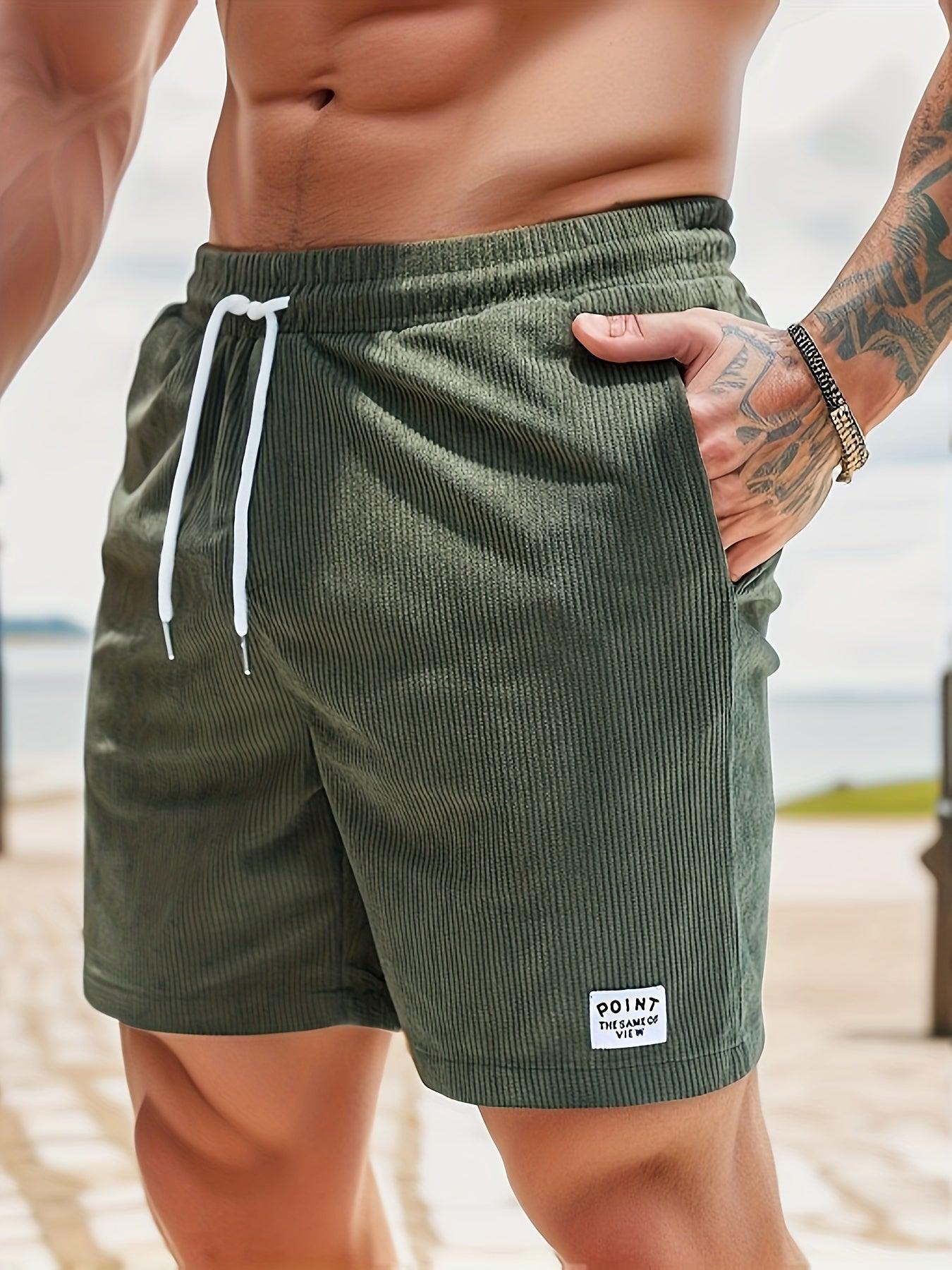 Men’s Casual Shorts - Elastic Waistband - Lightweight Breathable Fabric - Drawstring Fit