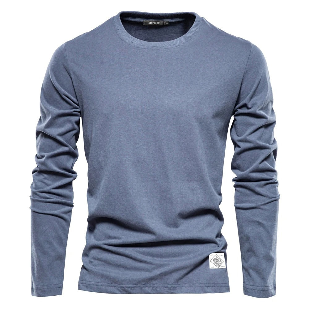 Men's solid color long sleeve shirt