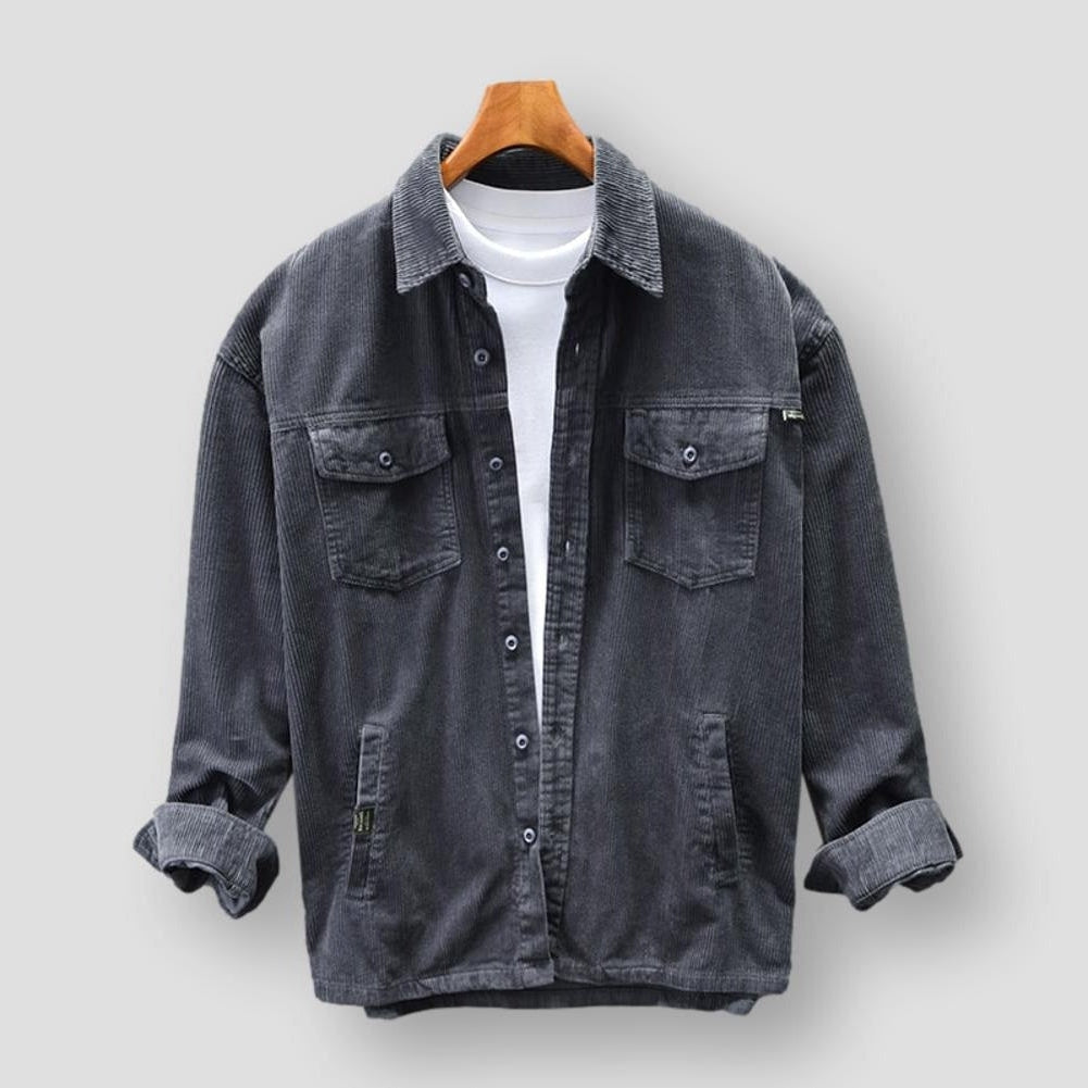 Men's retro casual long sleeve shirt for men