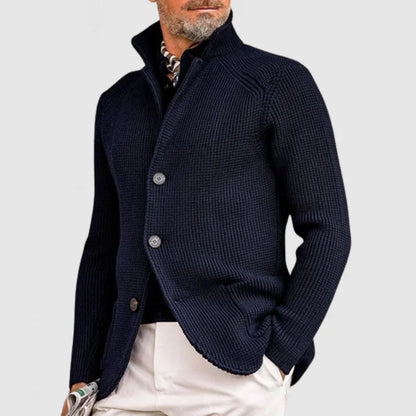 Knitted pocket elegant cardigan for men