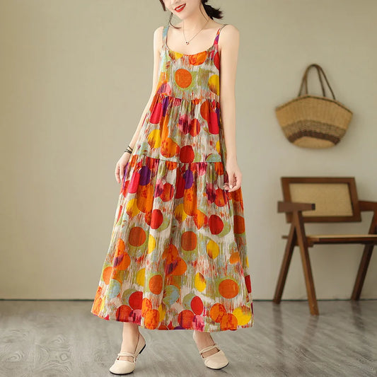Women's Maxi Dress - Sleeveless Tiered Fit - Spaghetti Straps - Lightweight Casual Wear