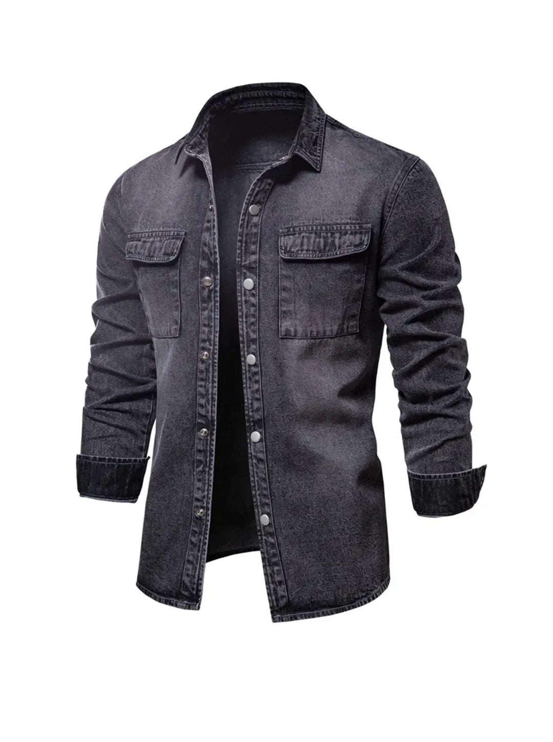 Men's denim shirt casual long sleeve