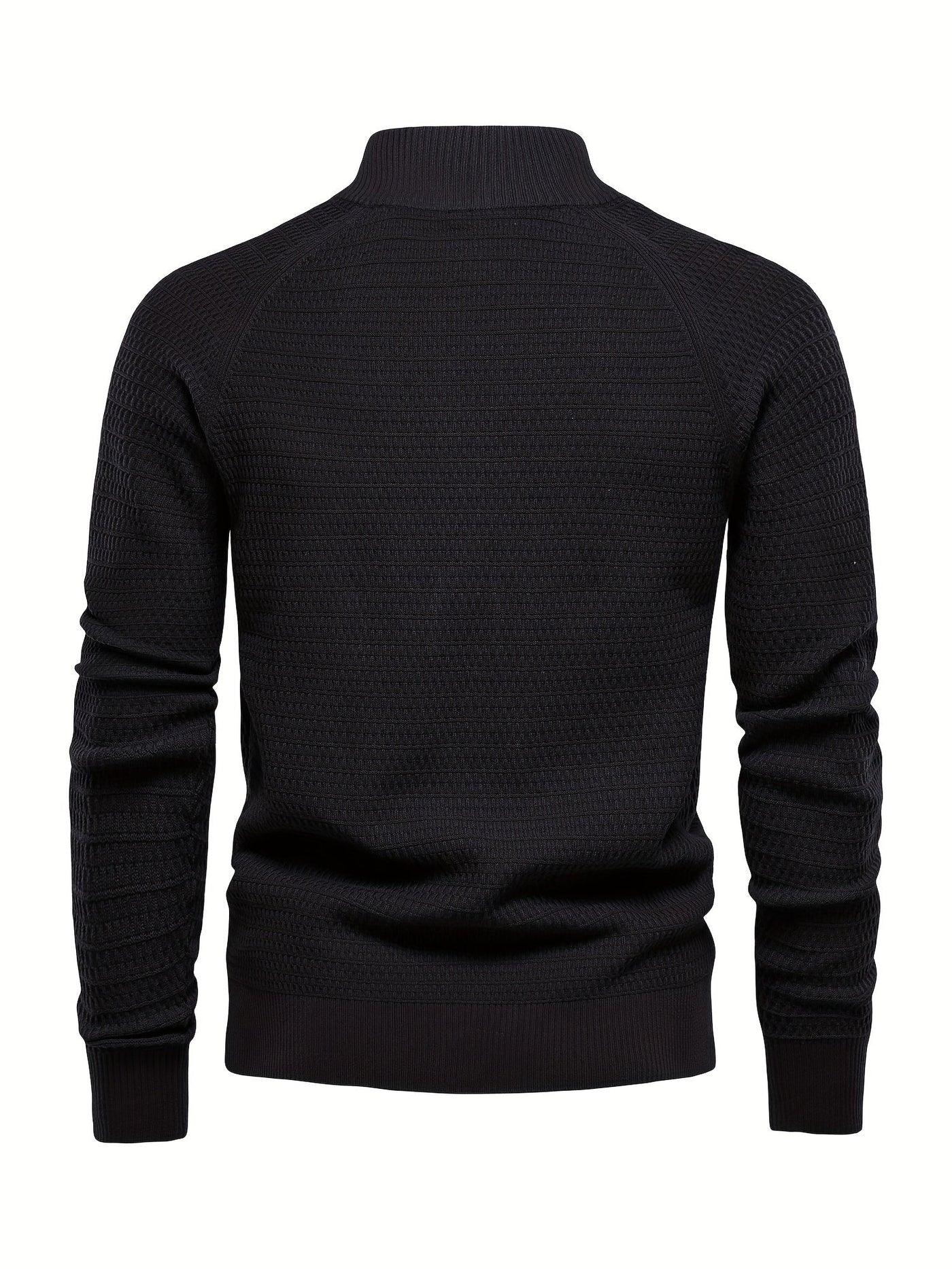 Men's stand collar buttoned dress sheared sweater