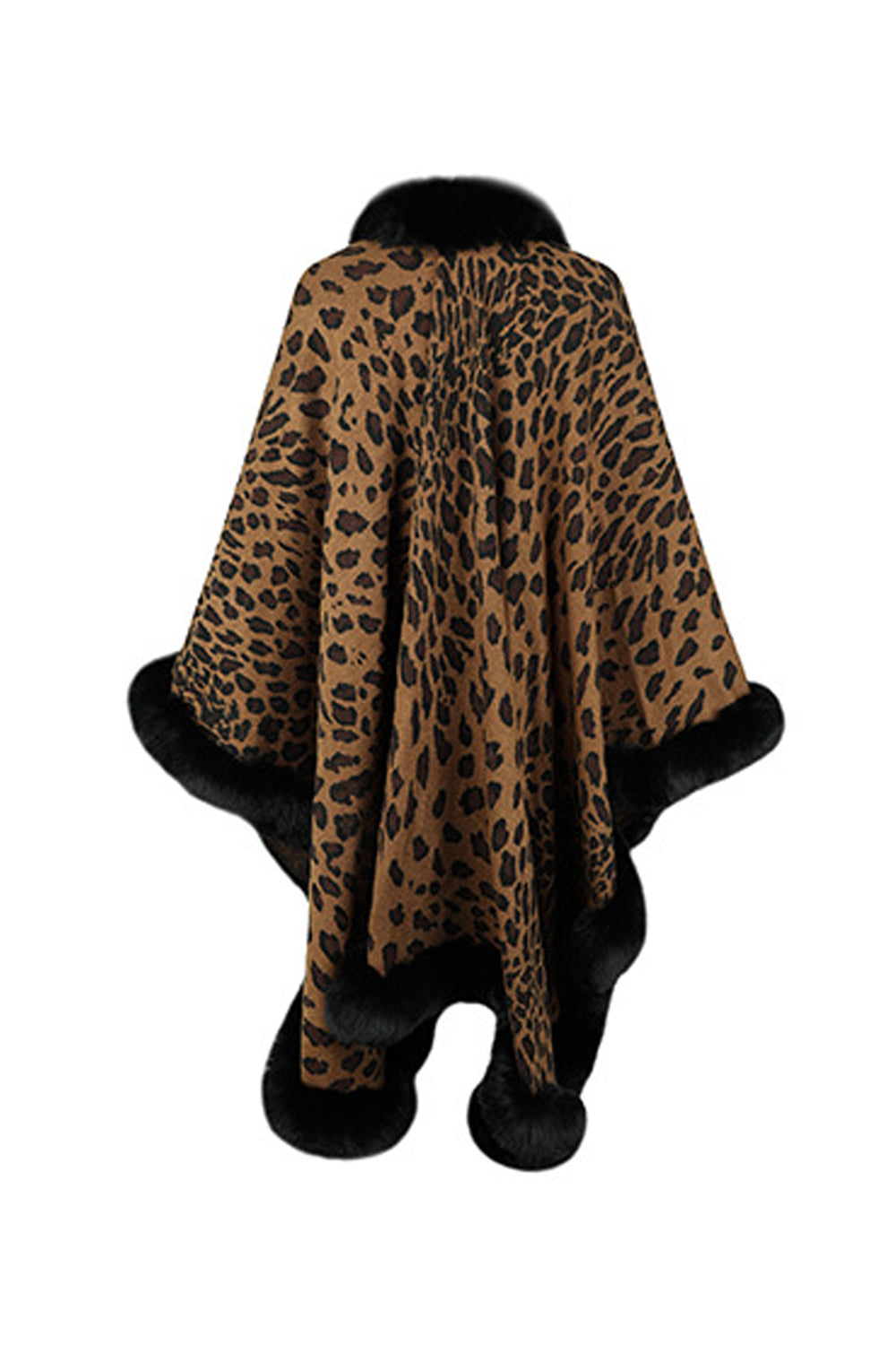 Stylish leopard print open poncho for women