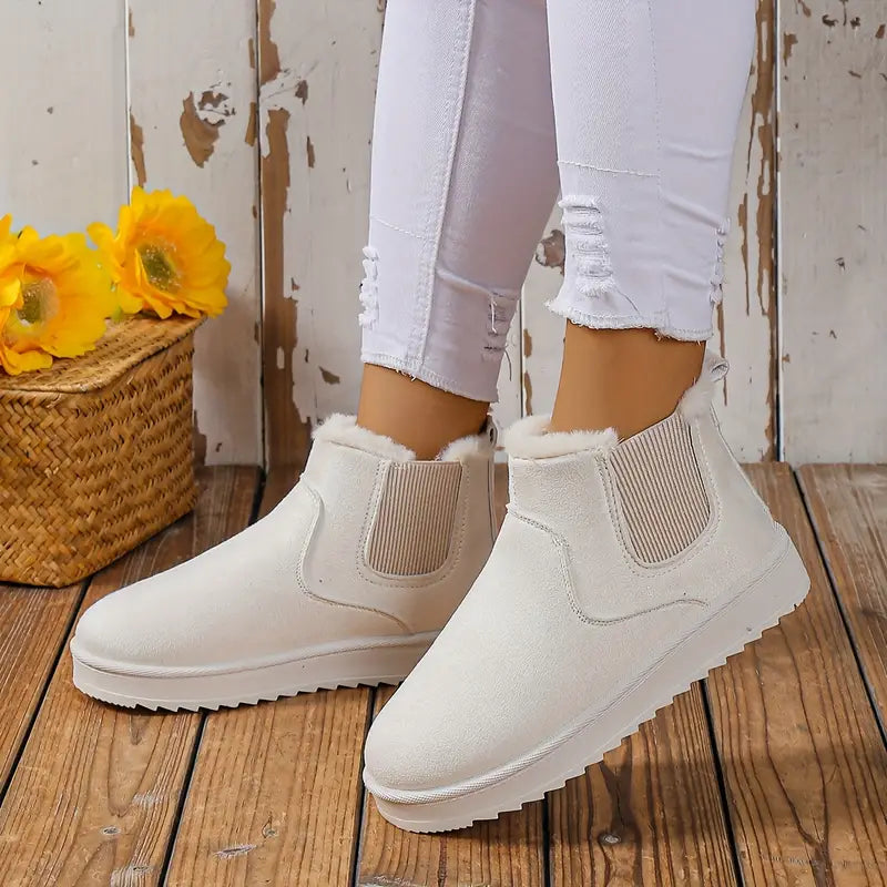 Elise Martin - Pluizige thermische trendy slip-on snowboots