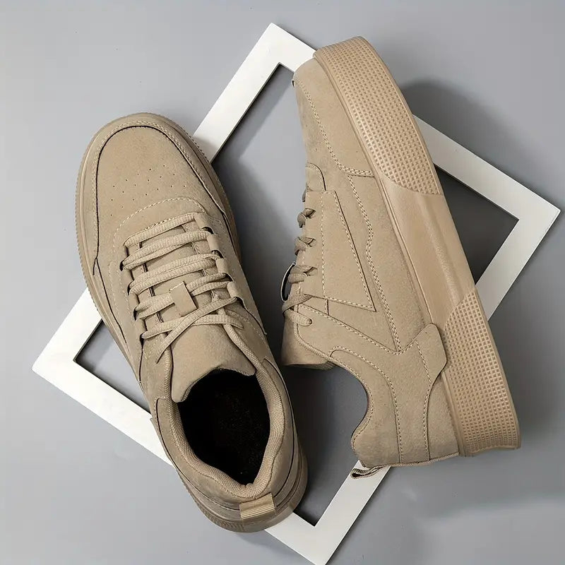 Men’s Casual Sneakers - Suede Upper - Lace-Up Low-Top - Comfortable Rubber Sole