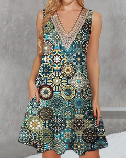 Sleeveless V-Neck Short Dress for Women - Elegant and Breathable Style