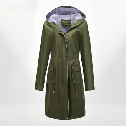 Women's waterproof over knee trench coat