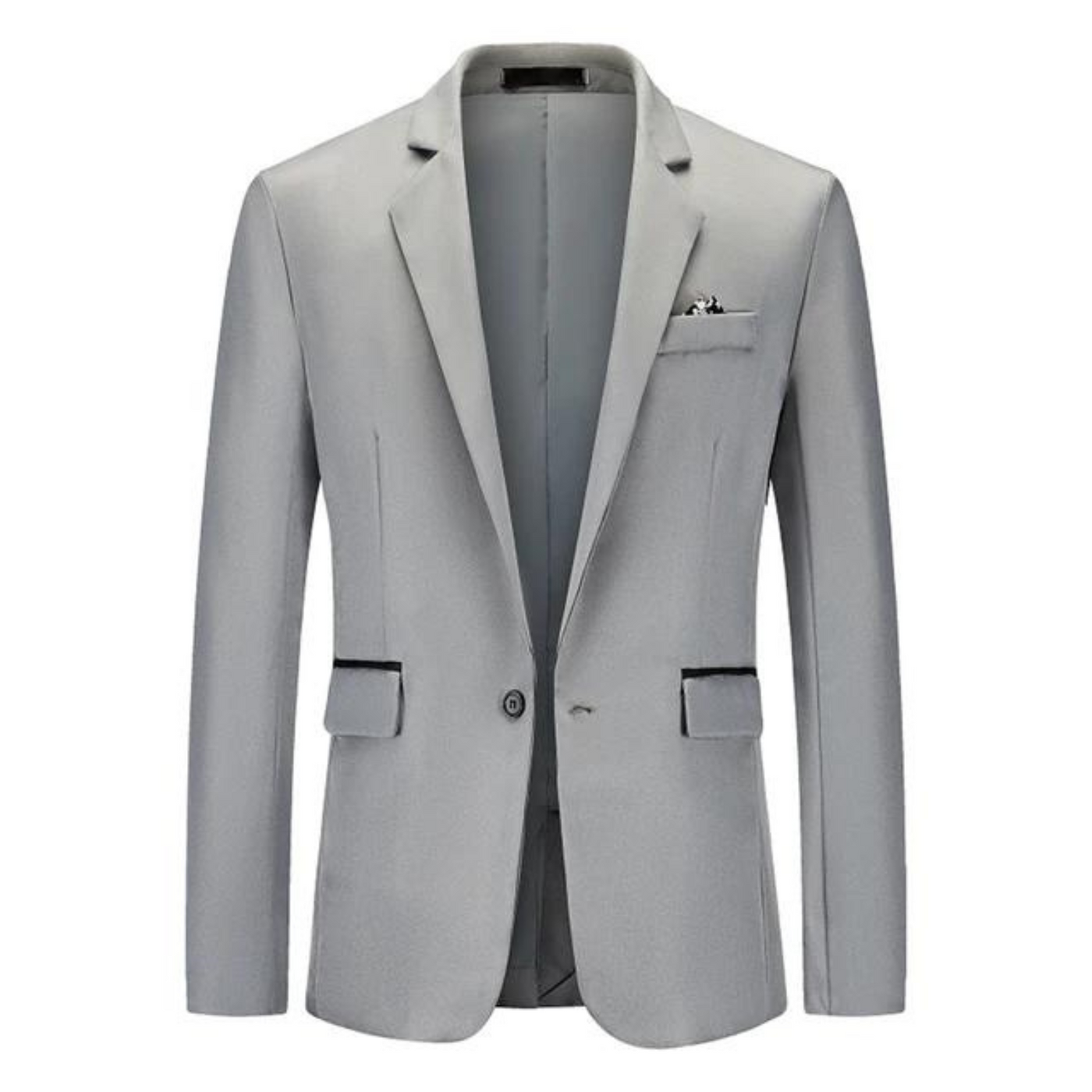 Men's Blazer – Tailored Slim Fit – Breathable Blend – Single Button – Flap Pockets