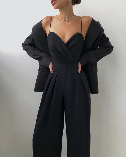 Women's High-Waist Spaghetti Strap Jumpsuit