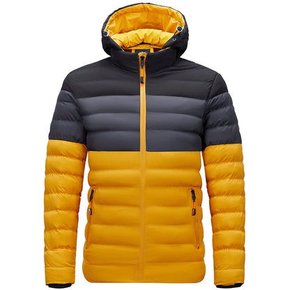 Men's waterproof padded jacket with gradient color