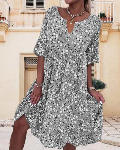 Floral Midi Dress for Women – Elegant and Lightweight
