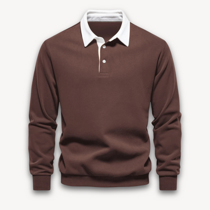 Men’s Polo Sweater – Soft Fabric – Regular Fit – Long Sleeve Knit Casual Top