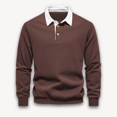 Men’s Polo Sweater – Soft Fabric – Regular Fit – Long Sleeve Knit Casual Top