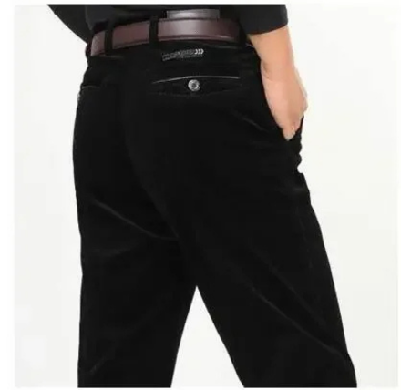 Men's corduroy pants with classic fit and belt loops