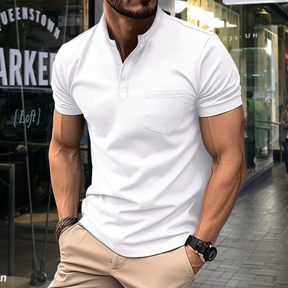 Men’s Polo Shirt – Slim Fit – Soft Knit – Half Collar – Short Sleeve – Chest Pocket