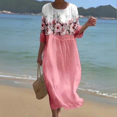 Elegant Women's Midi Dress – Flowy, Lightweight, All-Season Style for Effortless Chic