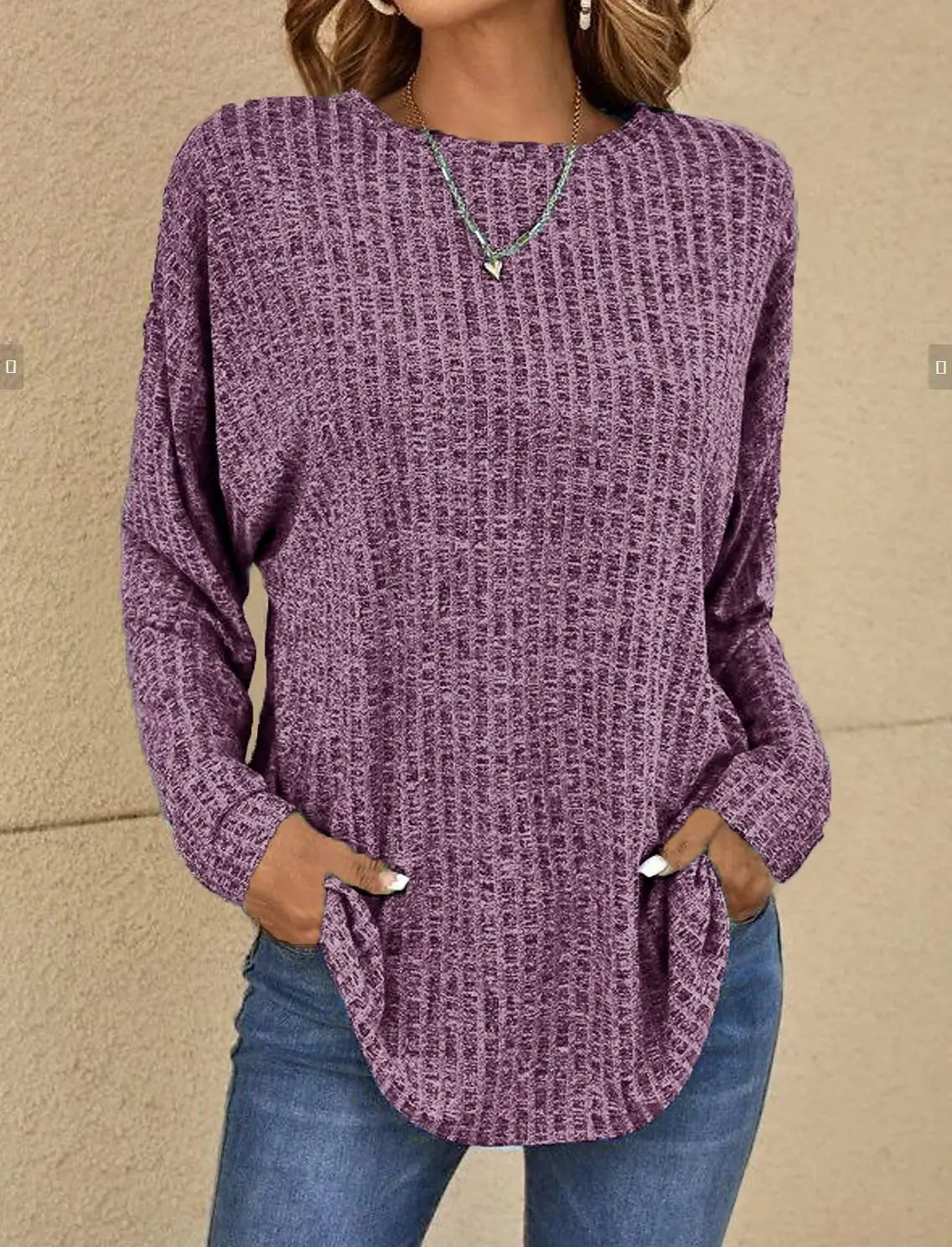 Stylish knitted & stretchy casual top for women