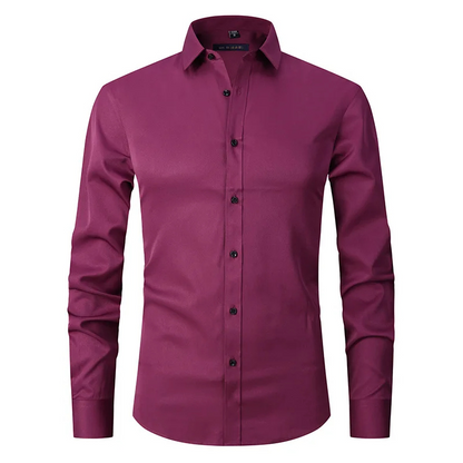 Men's slim fit shirt with contrast buttons long sleeves