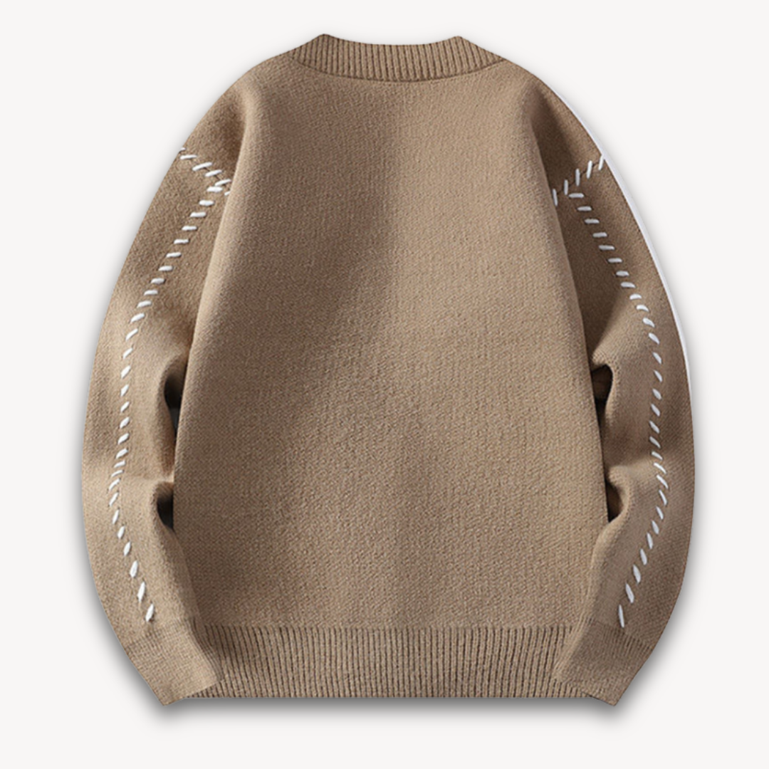 Men’s Knitted Cardigan – Wool Blend – Oversized Fit – Button-Up – Ribbed Edging