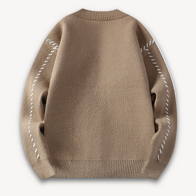 Men’s Knitted Cardigan – Wool Blend – Oversized Fit – Button-Up – Ribbed Edging