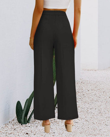 Women's wide-leg high-waisted pants