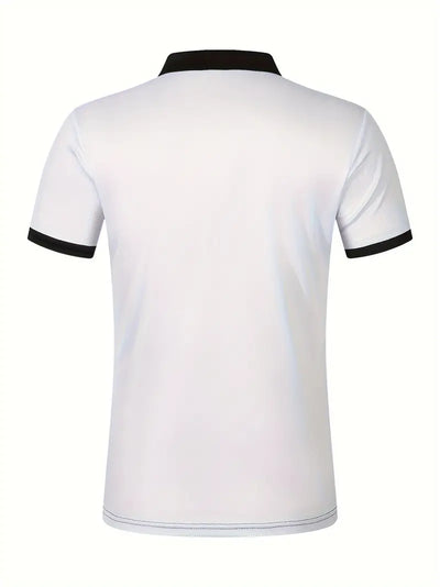 Men’s Polo Shirt - Slim Fit - Striped Design - Short Sleeve Casual Wear