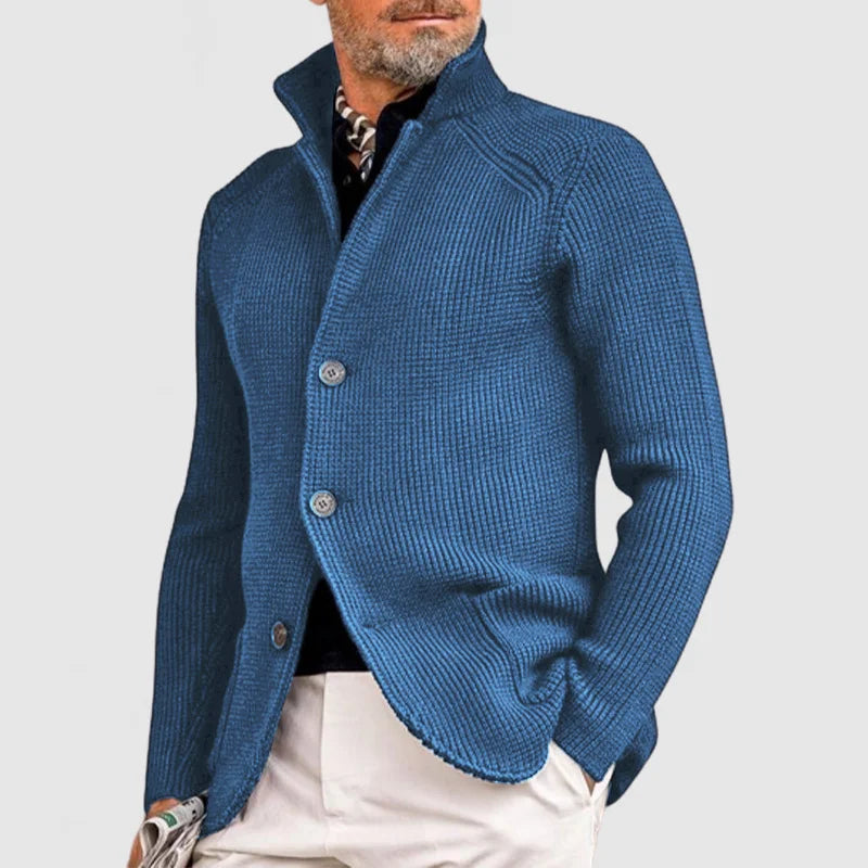 Knitted pocket elegant cardigan for men