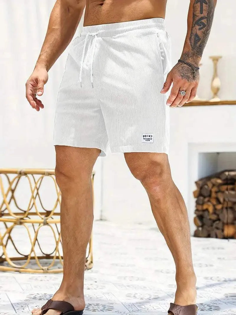 Men’s Casual Shorts - Breathable Lightweight Fabric - Elastic Waistband with Drawstring