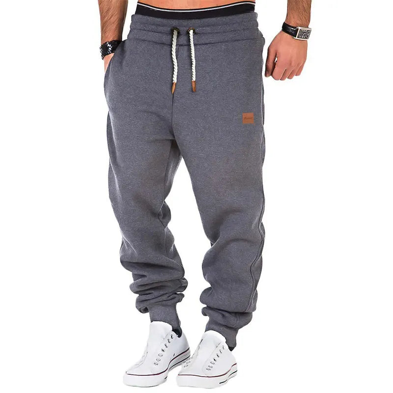 Men's joggers with elastic waistband and drawstring