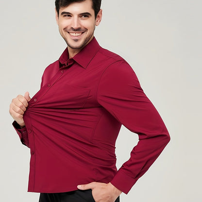 Men’s Dress Shirt - Breathable Cotton - Modern Fit - Long Sleeve Button-Up