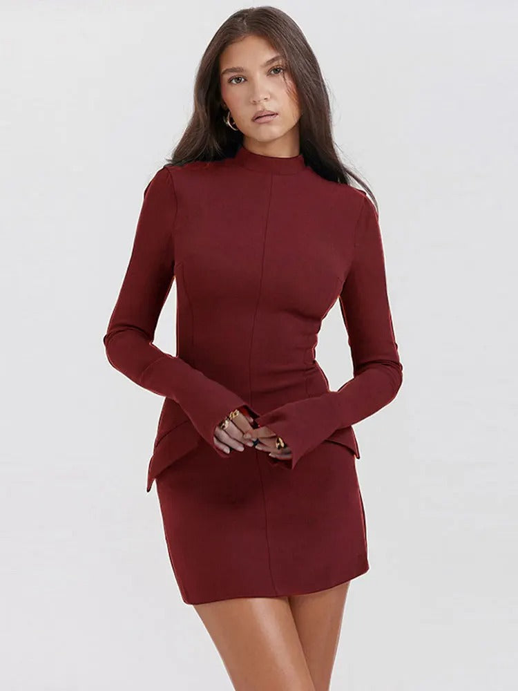 Women's Elegant Turtleneck Sweater Dress - Comfortable & Stylish